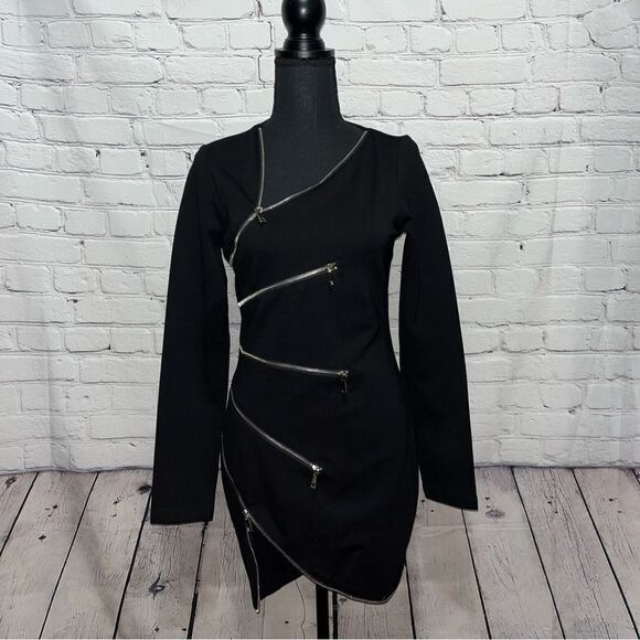 NWT Fashion Nova Zip Her Up Bodycon Dress Size Small - Picture 7 of 11